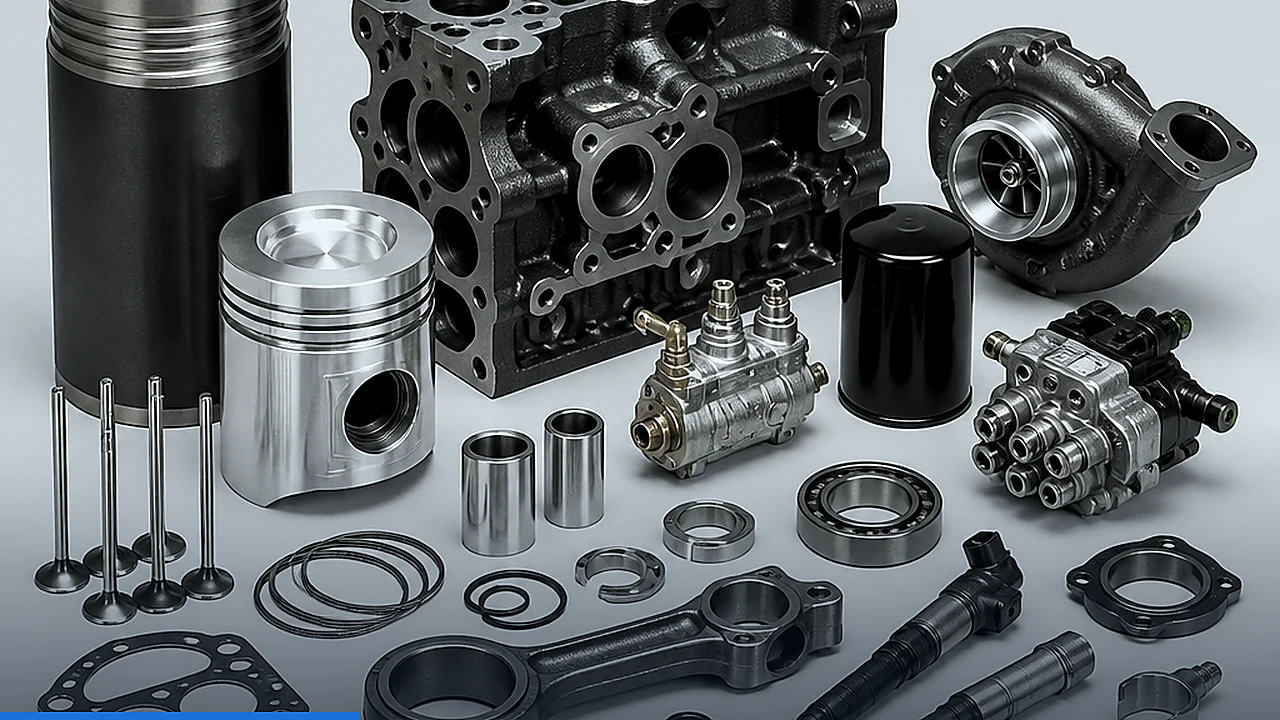 Engine spare parts warehouse supply